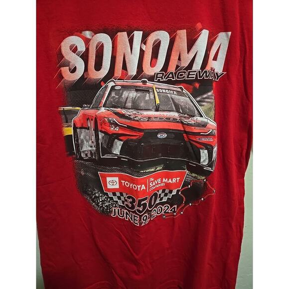 Sonoma Raceway auto racing t-shirt Red Toyota 350 June 9, 2024 - Picture 2 of 7